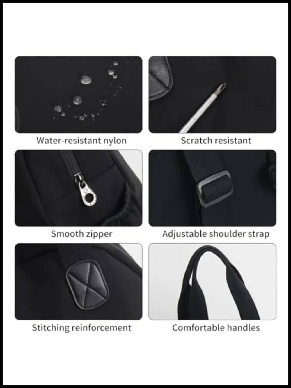Waterproof Nylon Anti-theft Large Capacity Backpack Purse for Travel Work
